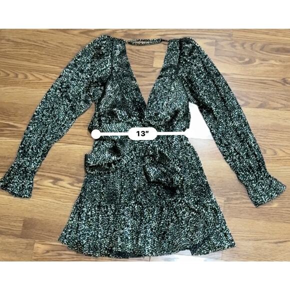 SABINA MUSAYEV Black Metallic party dress Mar V-Neck Minidress small - Picture 7 of 13